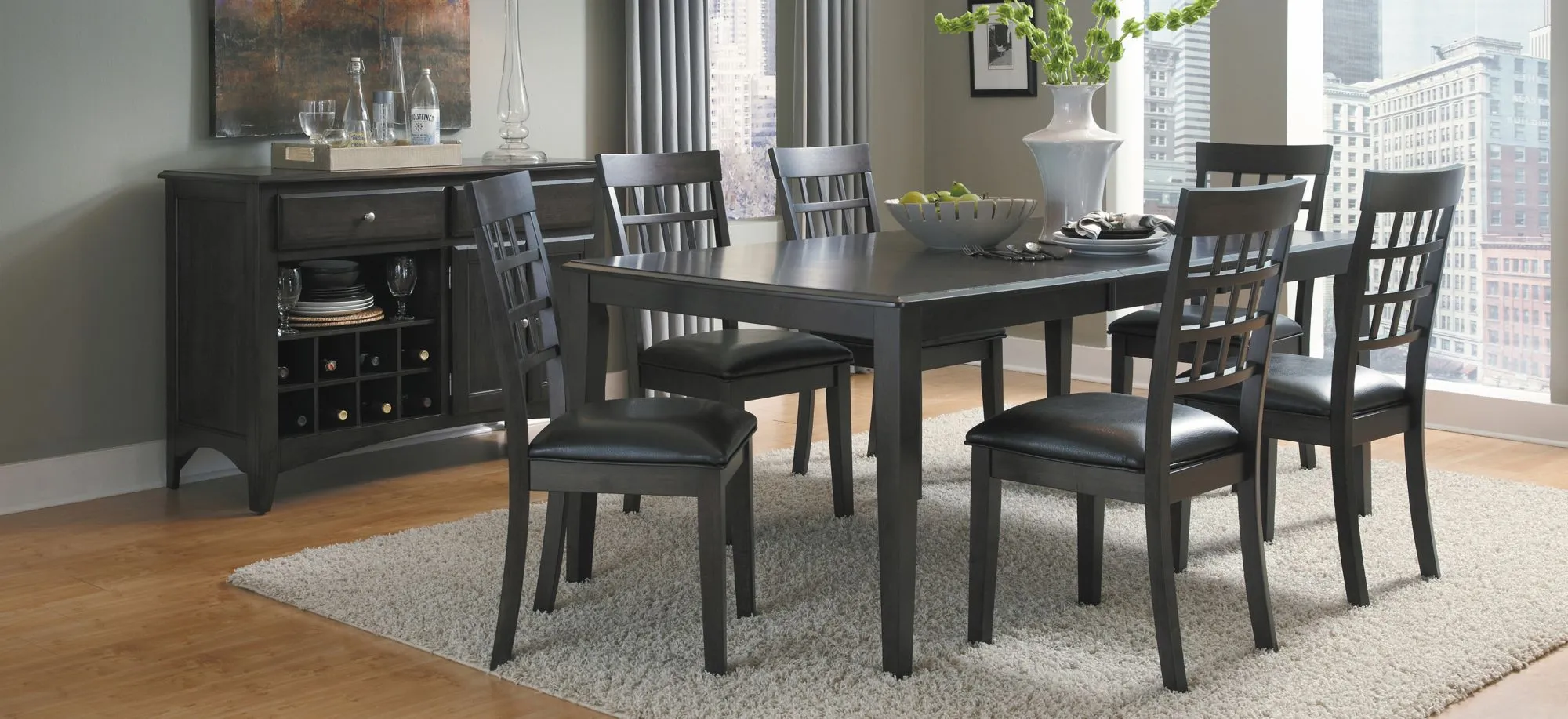 A-America Bristol Point Dining Table w/ Butterfly Leaf in Warm Grey by A-America